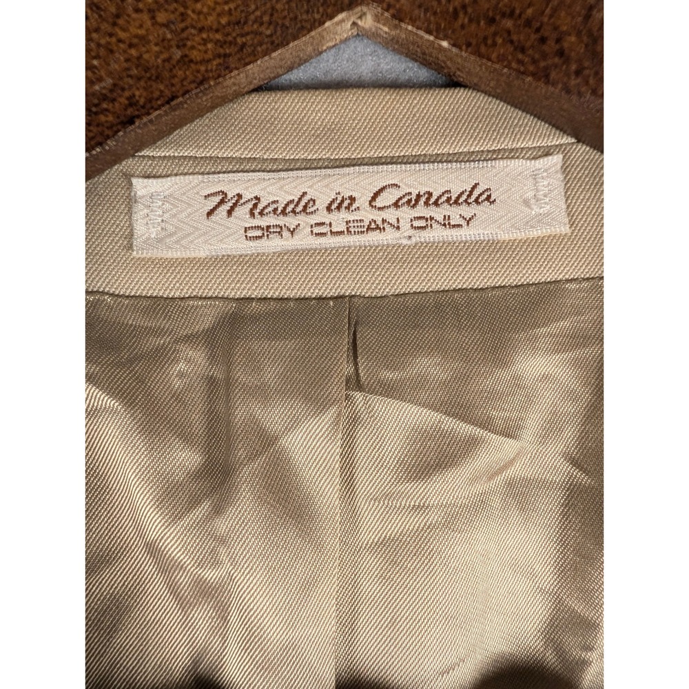 Franco Tassi for Surreys Mens 46R Tan Wool Double Breasted Blazer Made in Canada - Picture 7 of 8